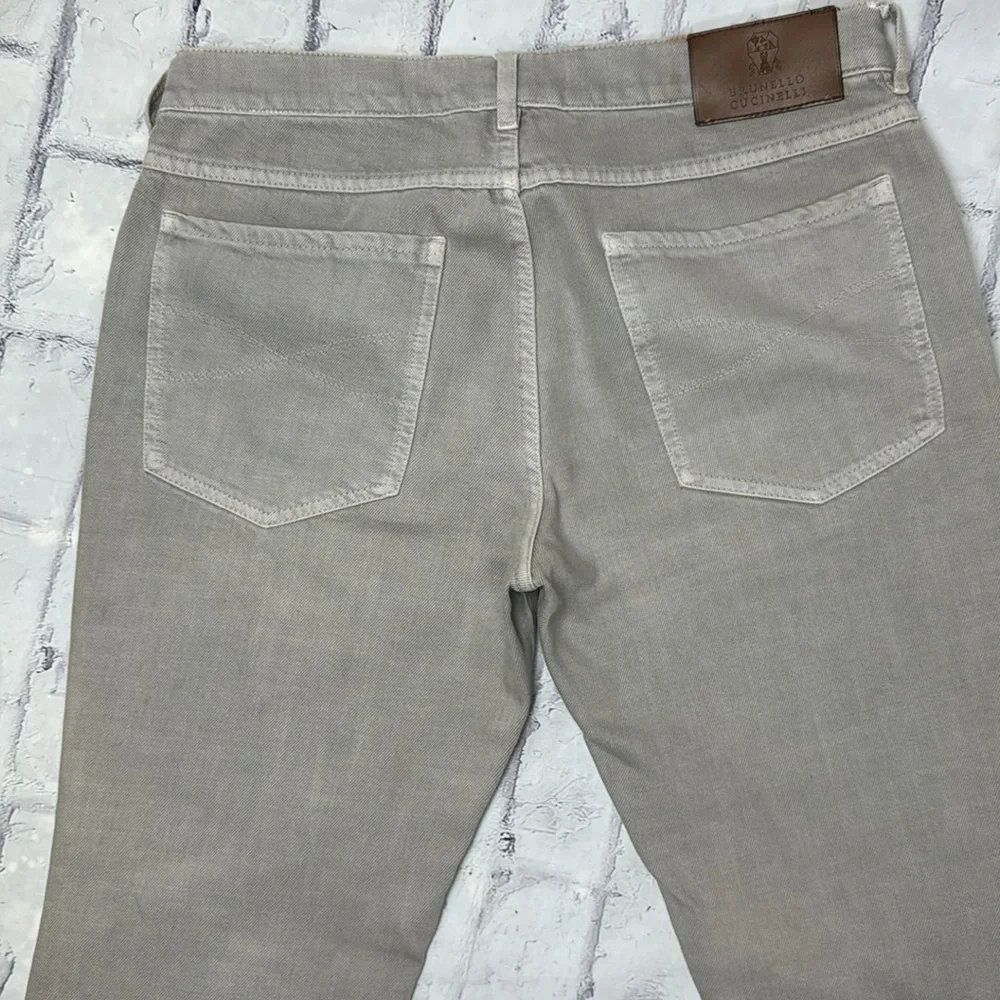 Brunello Cucinelli Men's Dyed Denim 5-Pocket Jeans Tapered Leg Button Fly Slim
